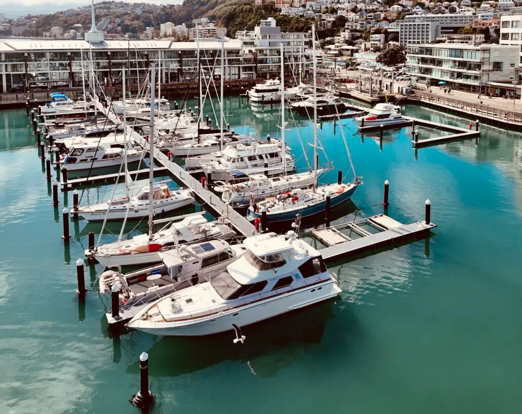 Aerial view of Chaffers Marina and Clyde Quay Wharf