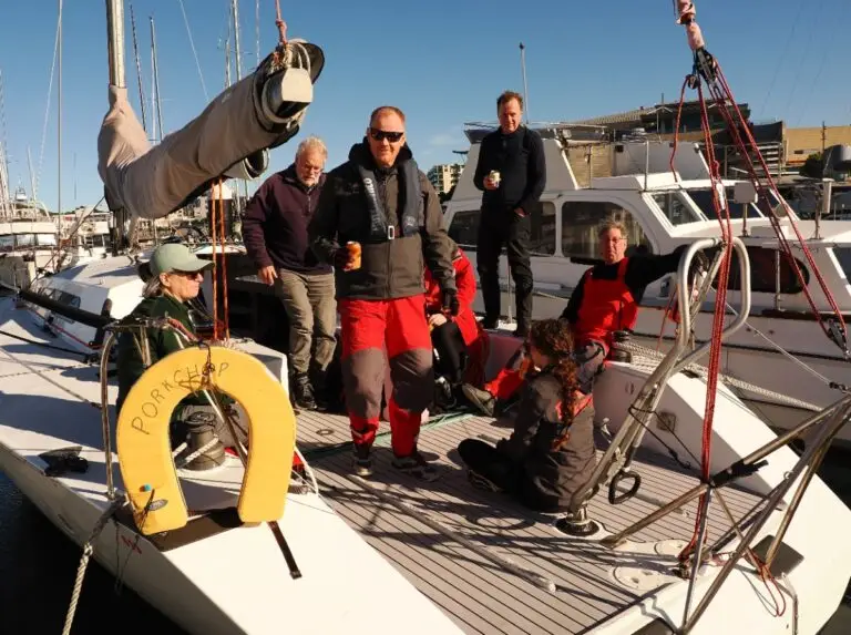 Race crew on the foredeck before the start