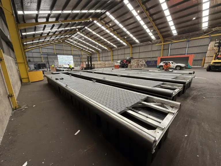 Pier A replacement: Pontoon sections in workshop, 16 October 2024