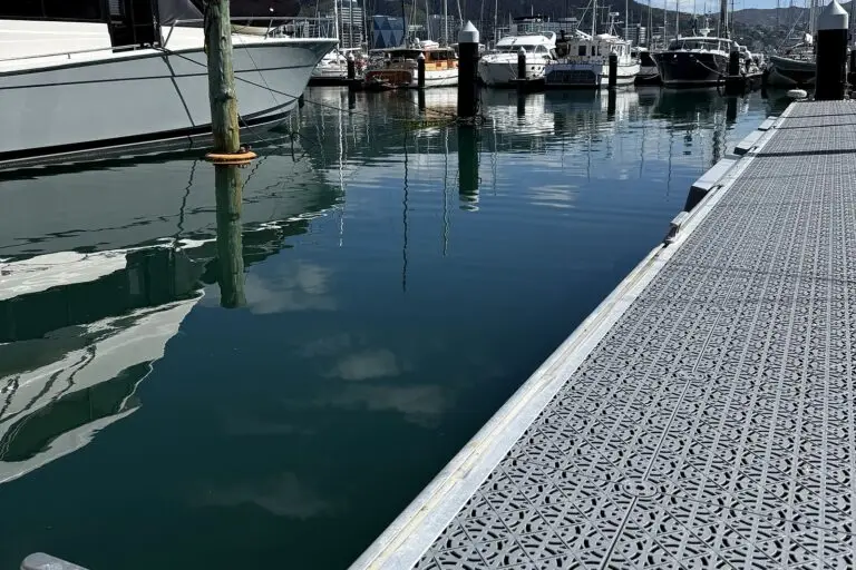 The new decking on the rebuilt section of Pier A at Chaffers Marina